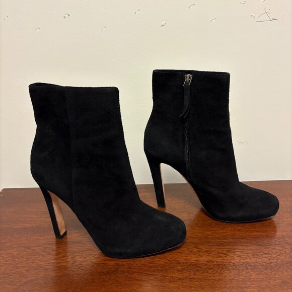 Jean Michel-Cazabat Parisian Black Suede high heel ankle boots - Picture 1 of 6